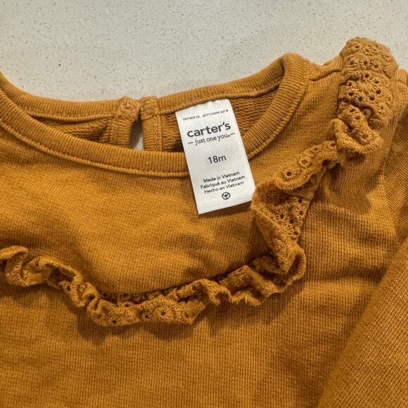 Carter's Baby Girl 18M Saffron Long Sleeve Shirt - Picture 2 of 5